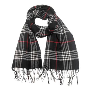 Unisex Tartan Fringed Winter Scarf 