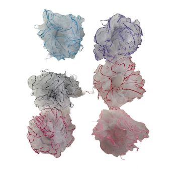Girls chiffon white   scrunchies with a Coloured edge.

Scrunchies are available in White/ Pink , White Lilac, White Turquoise  ,White/Red  White /Black  and White/Baby Pink and  are 2 pcs on a hanging card for easy sale .

sold as a pack of 12 pairs 