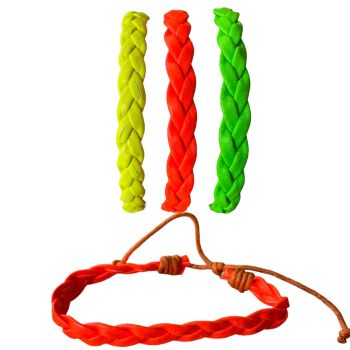 Assorted Neon Plaited Friendship Bracelets 