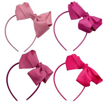 Pink Assorted Satin Bow Alice Band