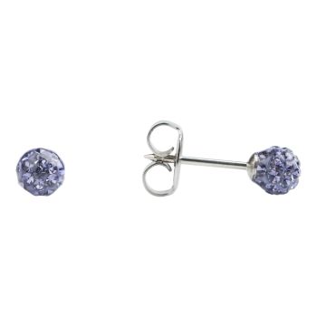 Studex stainless steel, sensitive fireball stud earrings with Tanzanite crystal stones.
Sensitive range are hypo-allergenic and ideal for sensitive ears.
Measuring 4.5mm in diameter.
