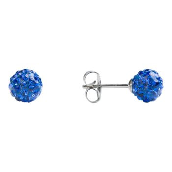 Studex Sensitive Stainless Steel 6mm Fireball Sapphire Crystal Stud Earrings