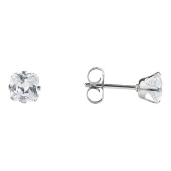 Studex Sensitive Stainless Steel 5x5mm Clear CZ Stud Earring