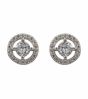 Rhodium plated sterling Silver stud earrings with Clear cubic zirconia stones.
