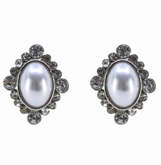 Diamante & Pearl Clip-on Earrings (£1.20 per pair)