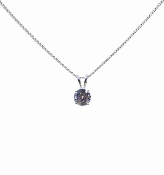 Silver Clear CZ Pendant