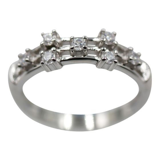  Silver Clear CZ Ring 