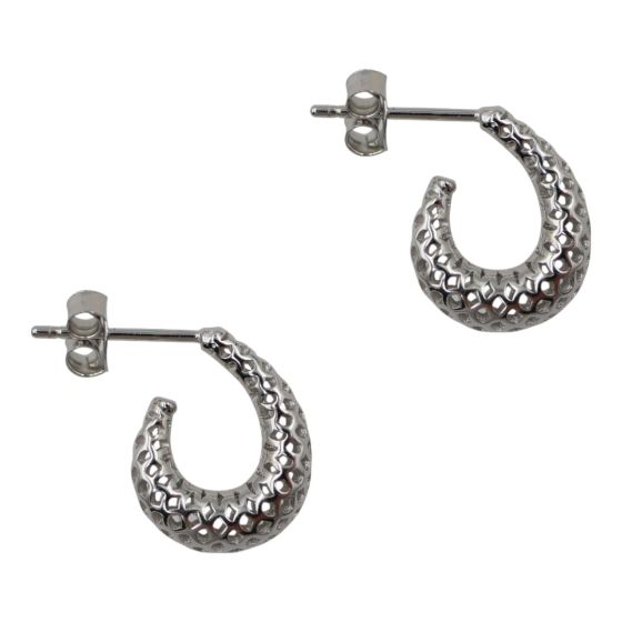 silver half hoop earrings